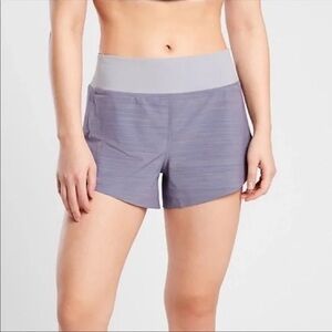 Athleta Womens Run with it textured 3.5” athletic shorts size Medium Purple Grey